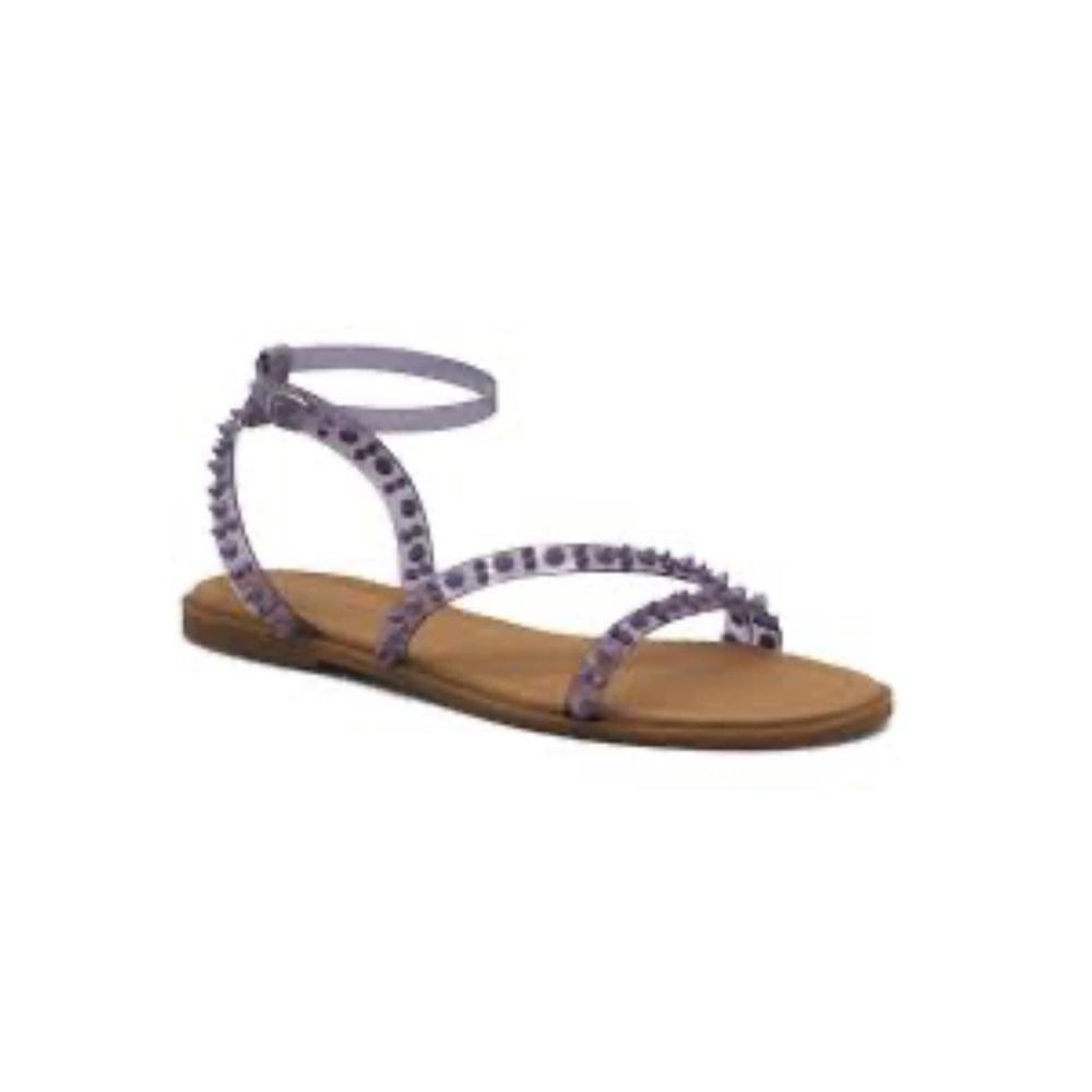 NWT Purple Adrienne Vittadini Flat Ankle Strap sandal